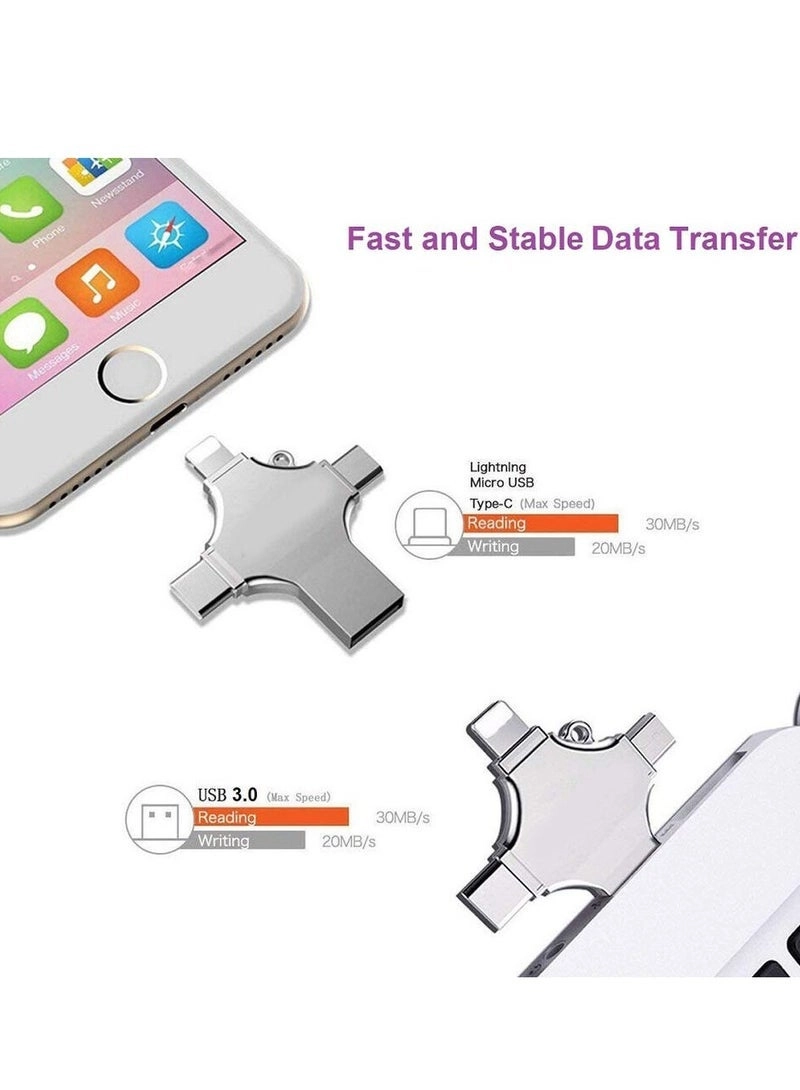 4 In 1 Multi-function OTG USB Flash Drive - USB 3.0 Type-C 512GB