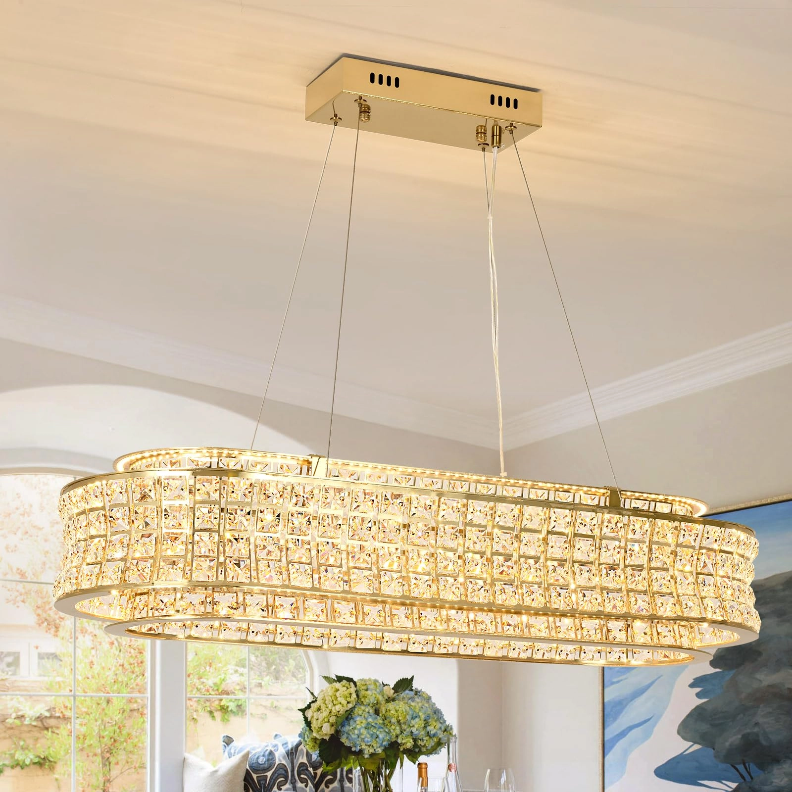 KUNYEEE Crystal Chandelier - 26cm to 100cm