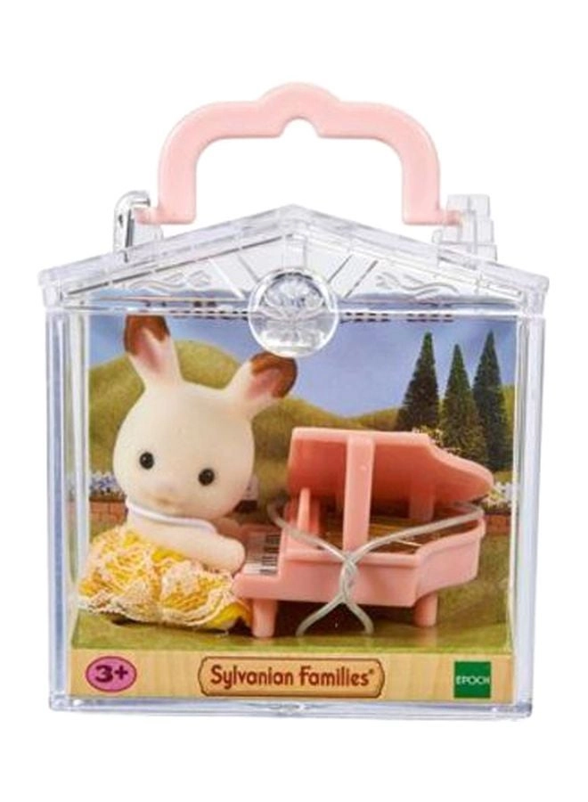 Sylvanian Families Rabbit With Piano Carry Case - White/Pink/Yellow 3+ Years