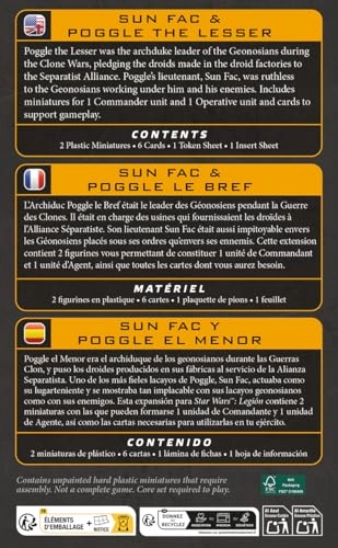 Star Wars: Legion: Sun Fac & Poogle The Lesser Operative & Commander Expansion - Tabletop Miniatures Strategy Game