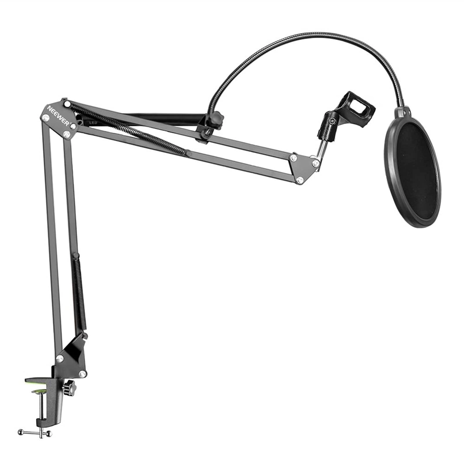 Mic Stand + Mic Clip Holder + Table Mounting Clamp + Pop Filter