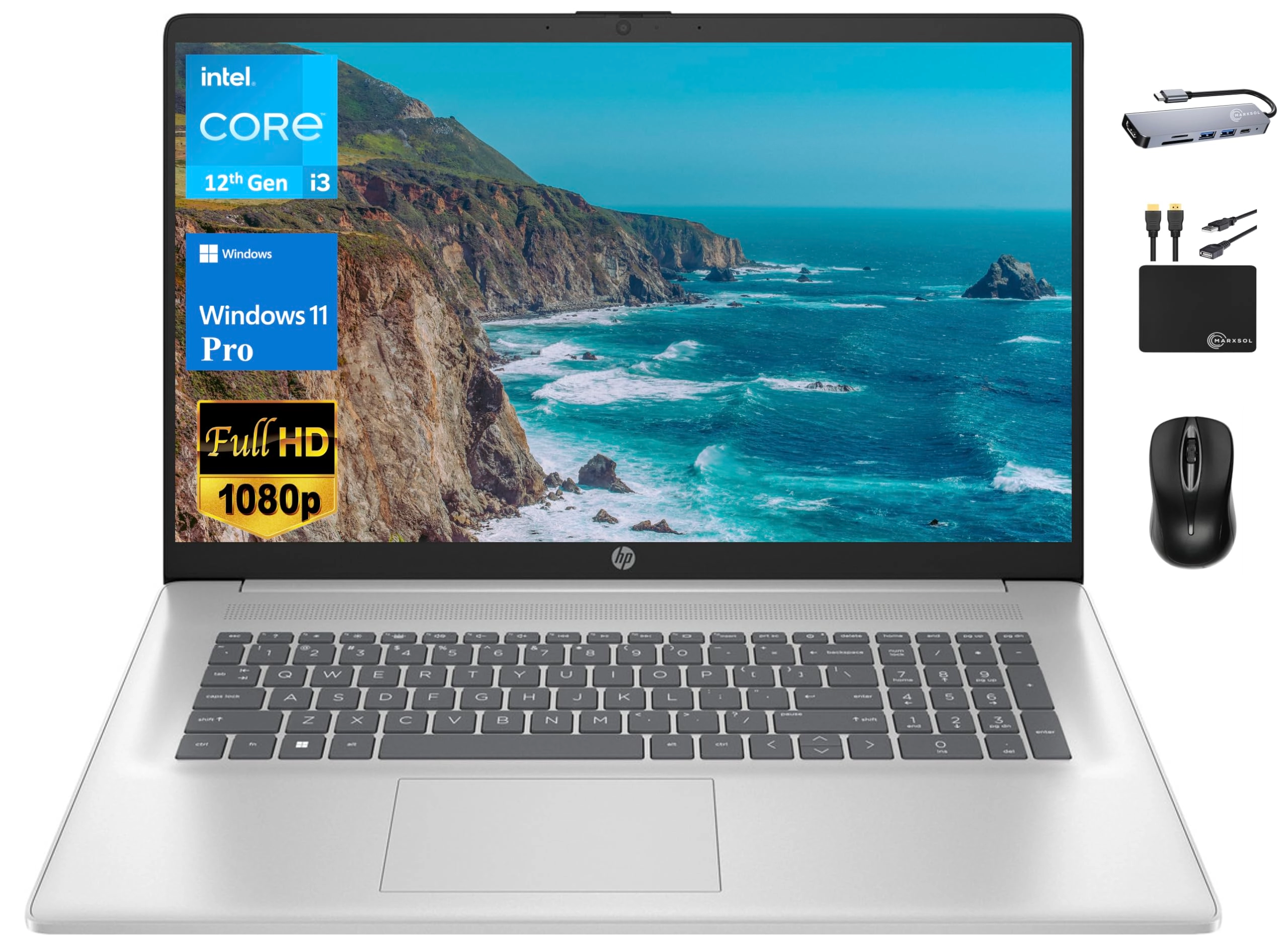 HP 17 Business Laptop - 17.3'' Core i3-1215U 16GB DDR4 1TB SSD