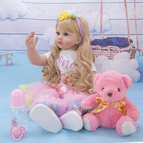 Reborn Baby Doll - 24" Vinyl Long Hair Ages 3+ Gift Box Set