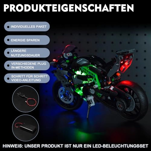 LED Light Compatible with Lego Technic Kawasaki Ninja H2R Motorcycle 42170