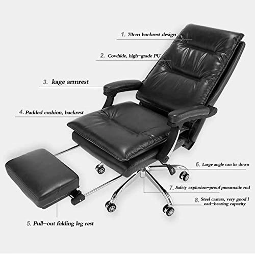 Desk Chair - PU Leather Brown High Back