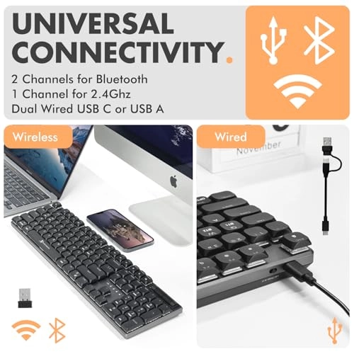 Low Profile Mechanical Keyboard - Wired/Wireless