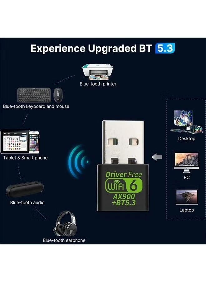 WiFi 6 USB Adapter - Dual-Band 5GHz 2.4GHz USB Wireless