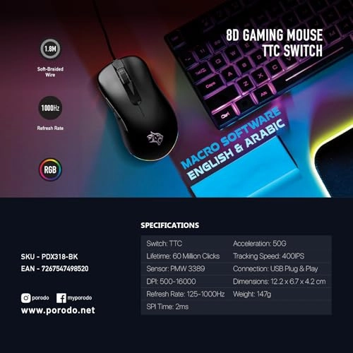 BlackHawk 8D Gaming Mouse - Wired
