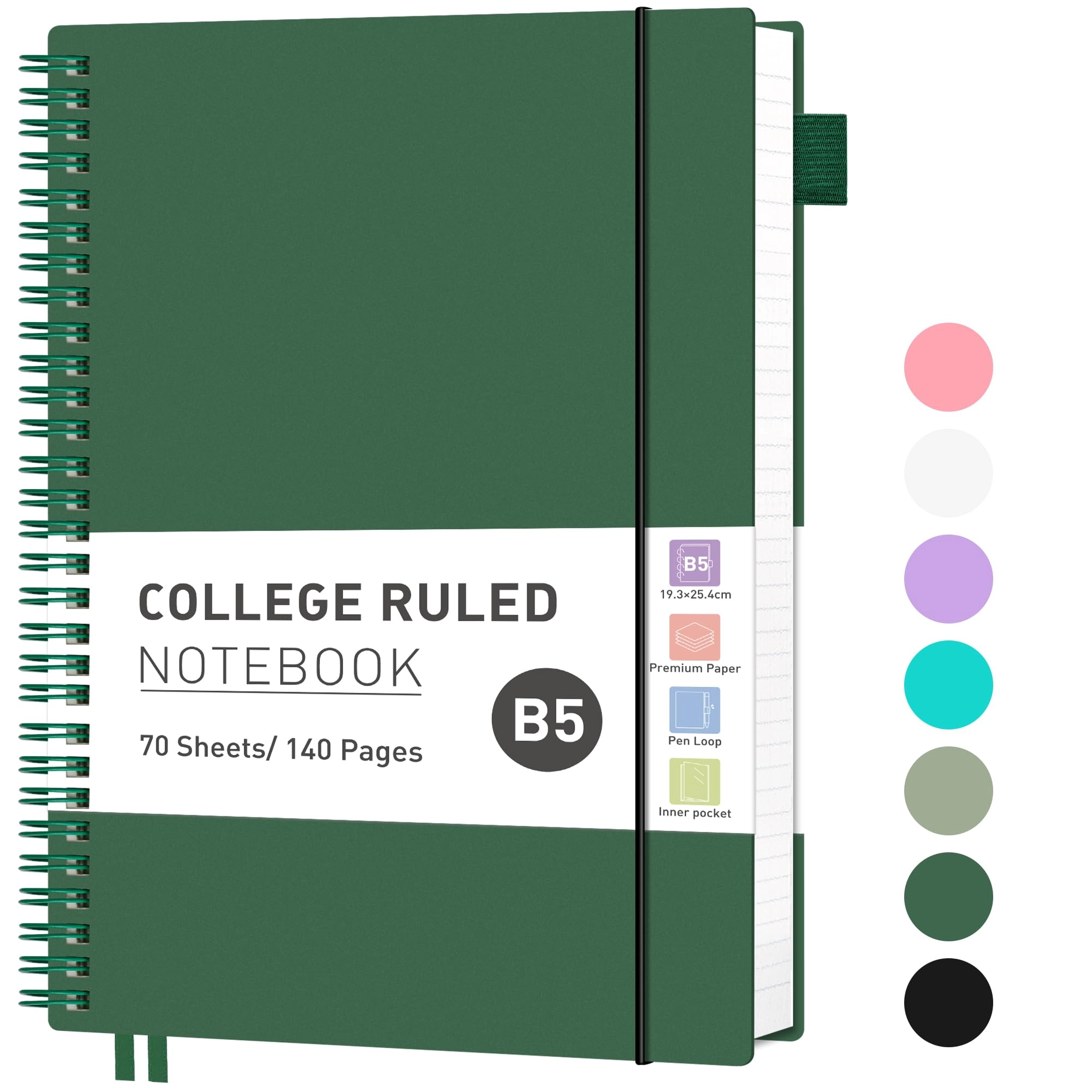 Graph Grid Paper Notebook B5 Spiral - Grid 140 Pages