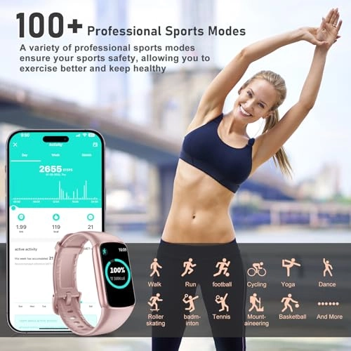 Fitness Tracker - 24/7 Heart Rate Blood Oxygen 1.47'' Waterproof