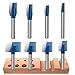 Cleaning Bottom Router Bit Set - 1/4, 5/16, 3/8, 1/2, 5/8, 3/4, 7/8, 1 Inch 1/4 Inch Shank 8 Pcs