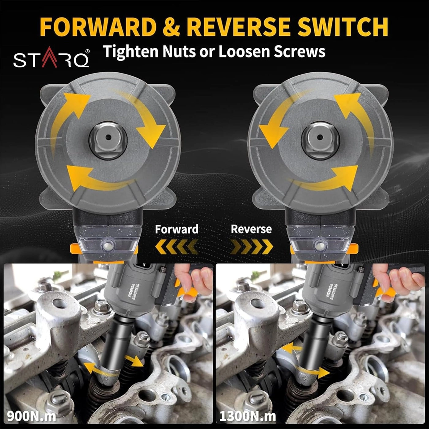 Heavy Duty Cordless Impact Wrench - 21V 2 Batteries Built-in LED