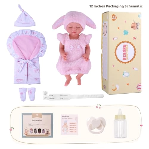 Reborn Baby Doll - 12 Inch Silicone Weighted Ages 3+