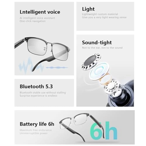 Bluetooth Smart Glasses - 144 Languages Bluetooth 5.3