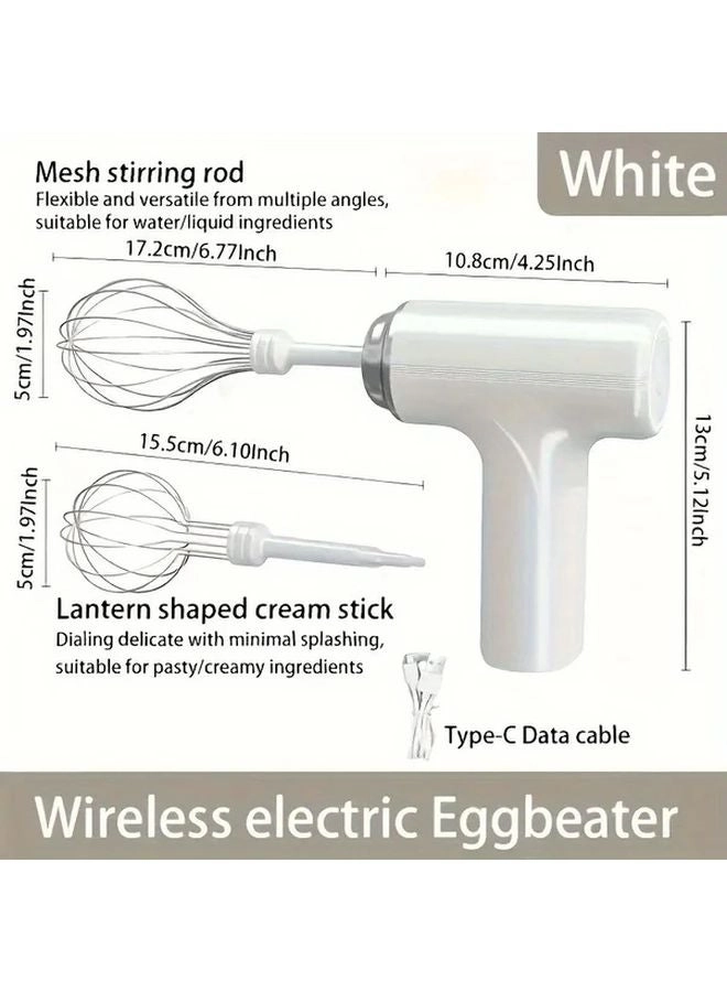Handheld Cream Mixer - USB Rechargeable 3-Speed 2-in-1