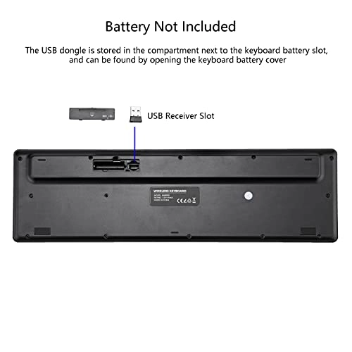 Wireless Keyboard - 2.4G USB 106 Keys for Laptop PC