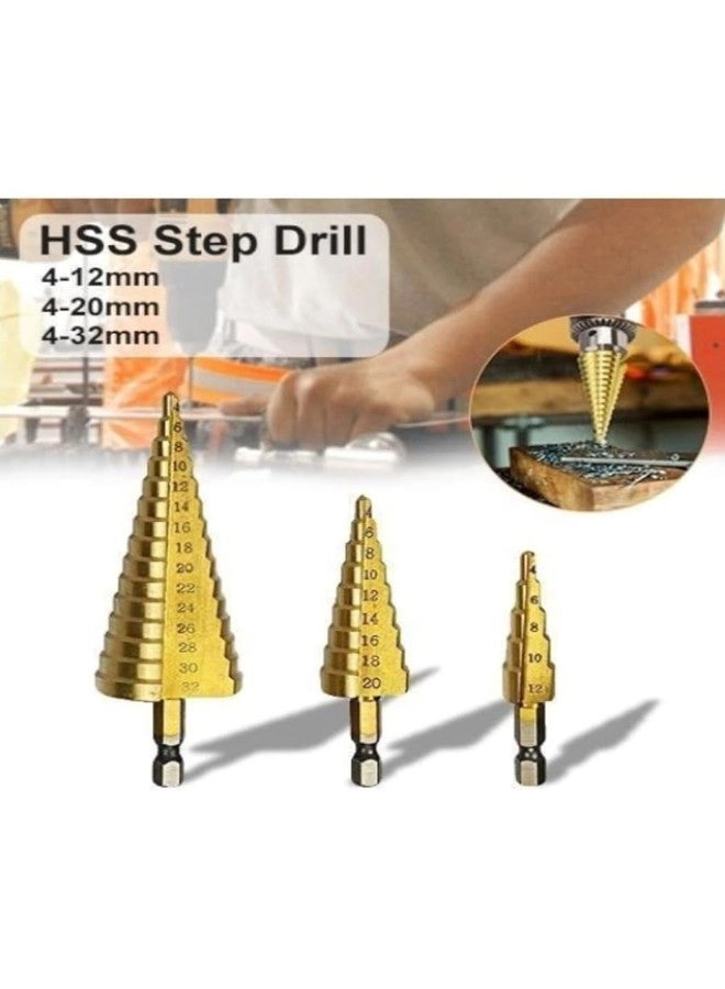Step Cone Drill - HSS Steel Titanium 4-32mm