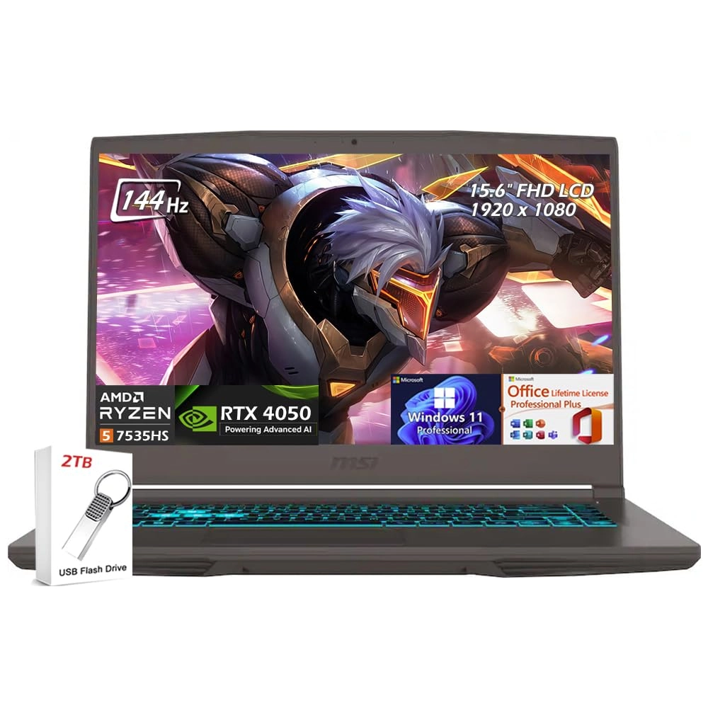 MSI THIN A15 - 15.6'' Ryzen 5 7535HS 8GB DDR5 512GB SSD Bundle