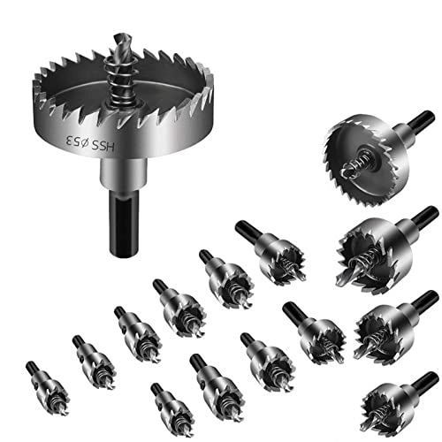 Drill Bit Hole Saws - 15pcs High Speed Steel