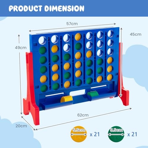 Giant Four in a Row - Wall Mounted Jumbo 42 Chesses