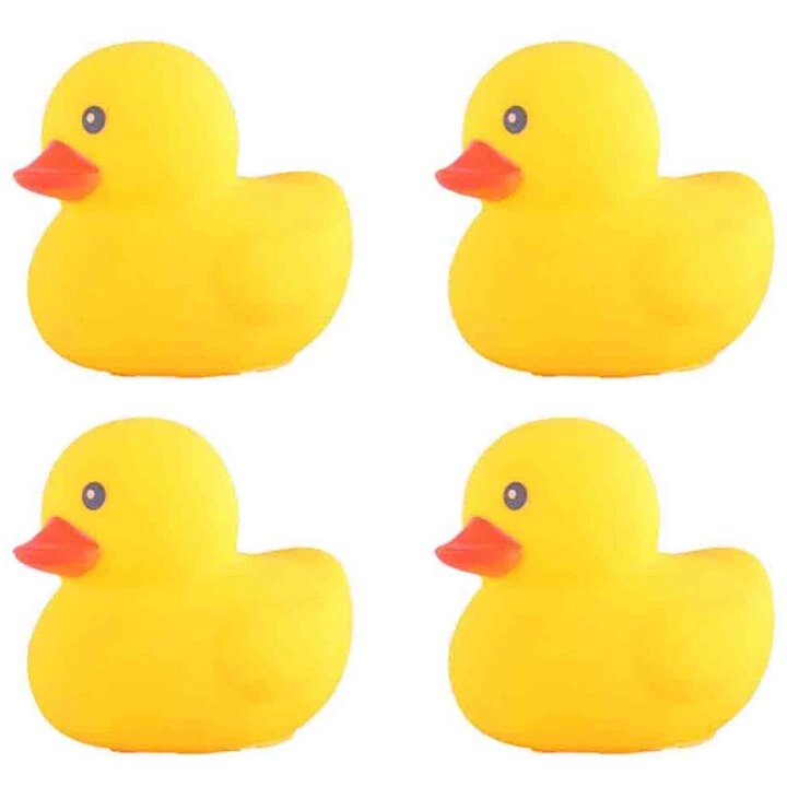 Duck Floating Bath Toys - 4pcs Bright Yellow
