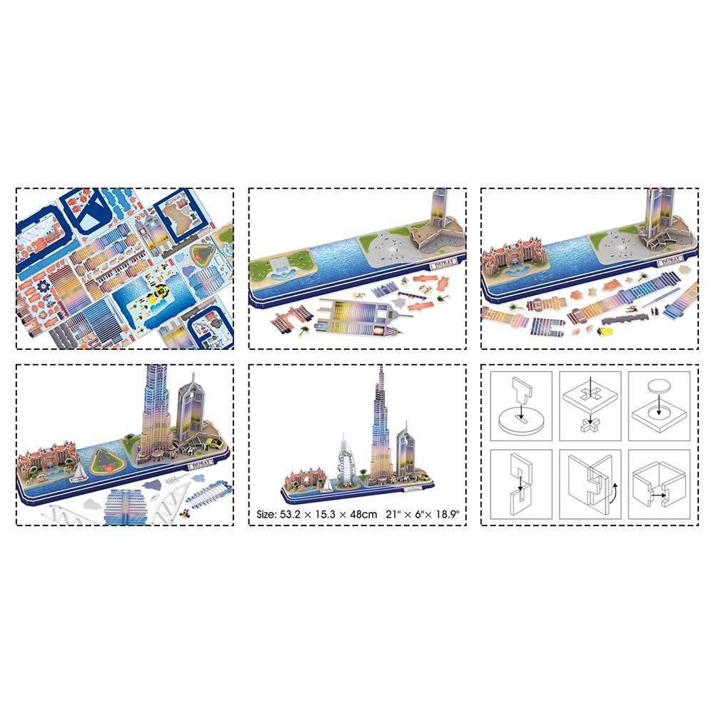 Dubai City Line 3D Puzzle (ALGT-L523H) - 182 pcs, LED