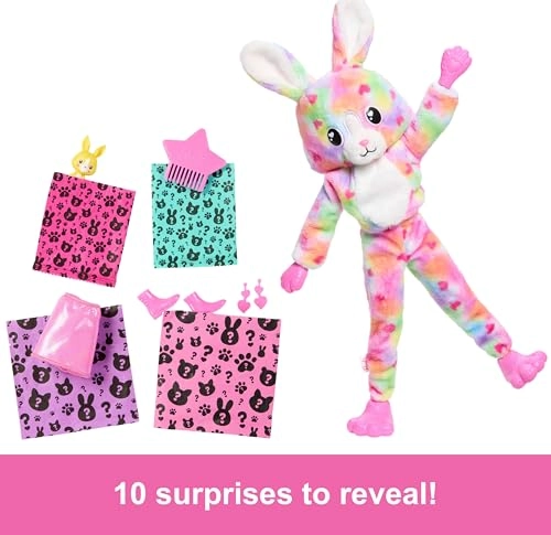 Cutie Reveal Color Dream Series - 10 Surprises Color Change Tie-Dyed Bunny Plush Costume