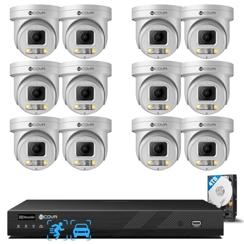 PoE PTZ Security Camera System - 12pcs 16 CHANNEL 8MP