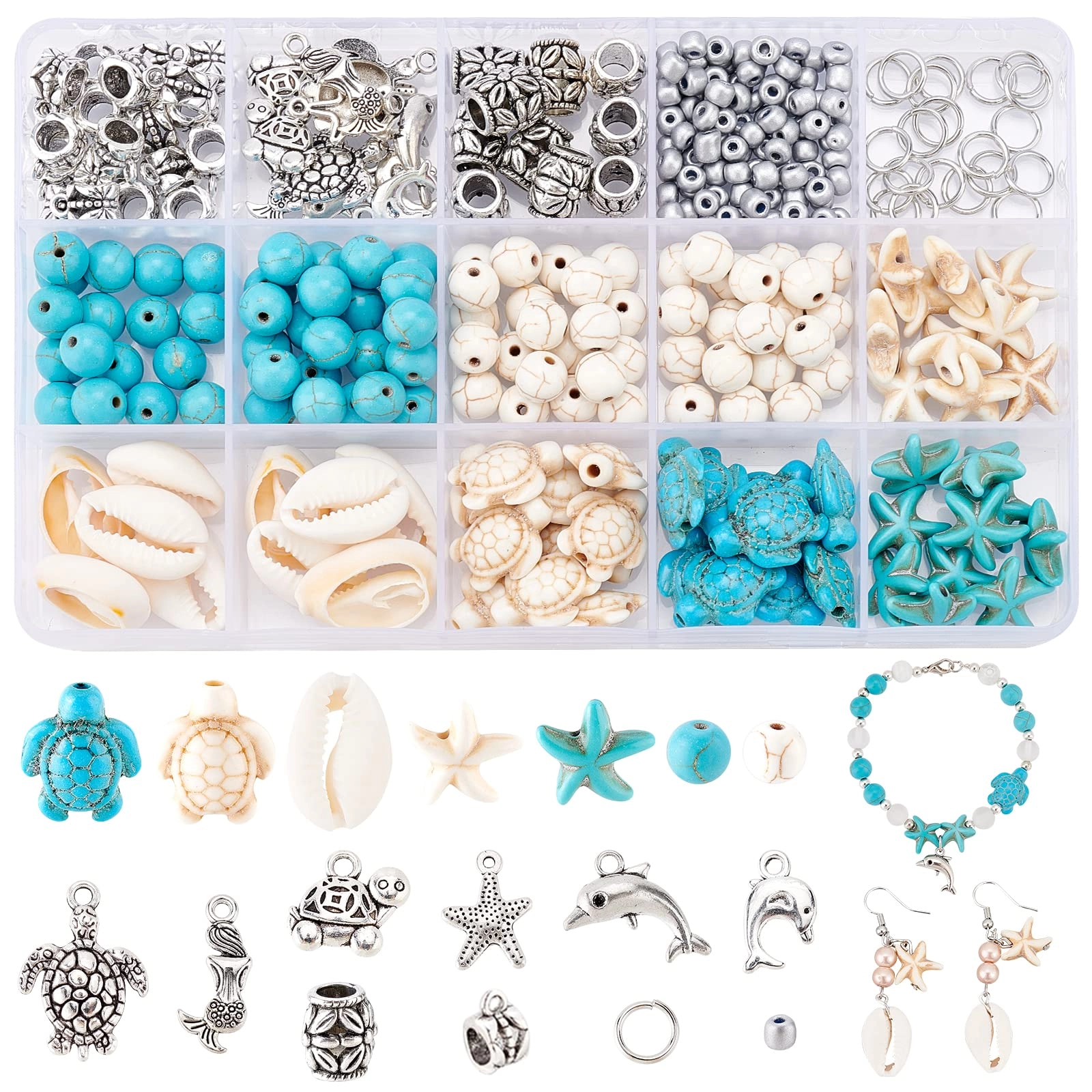 PH PandaHall Oceans Jewellery Making Kit - 292pcs Blue White