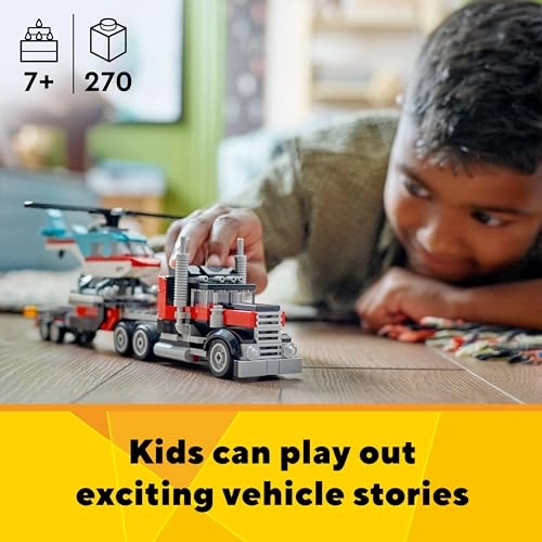 LEGO Creator Flatbed Truck with Helicopter (31146) - 3 in 1 Ages 7+