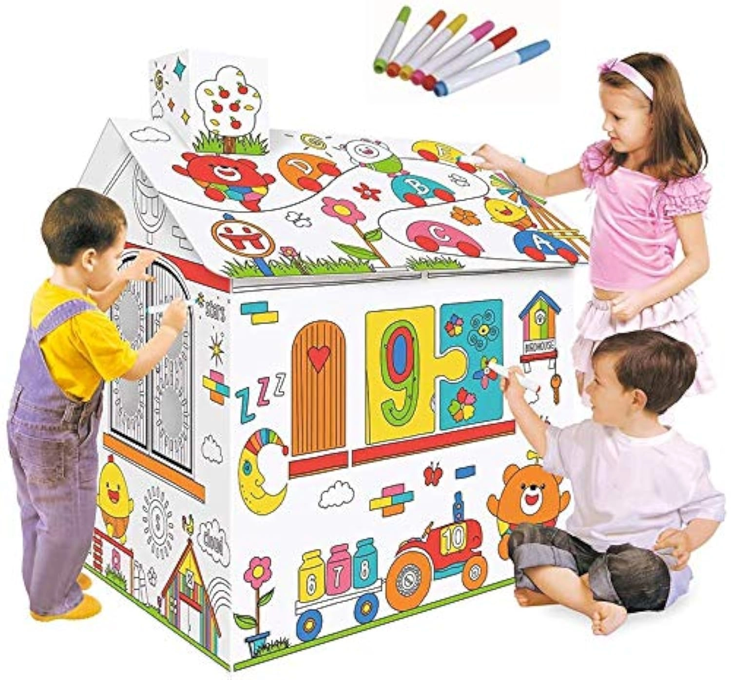 Eacam DIY Large Cardboard Play House - 2+ years 1 pcs