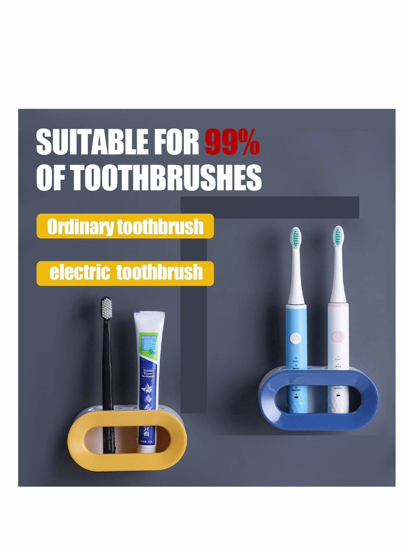 Electric Toothbrush Holder - Wall Mounted Pack