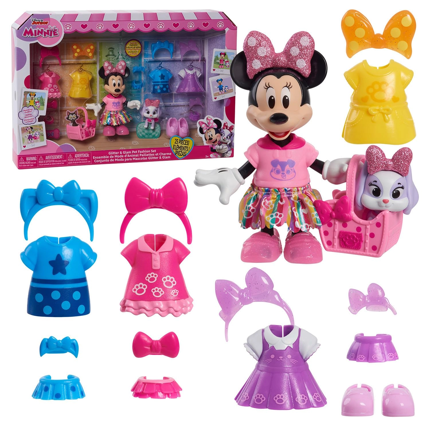 Just Play Minnie Mouse Pet Fashion Set - 6-inch Plastic 23-piece Ages 3+