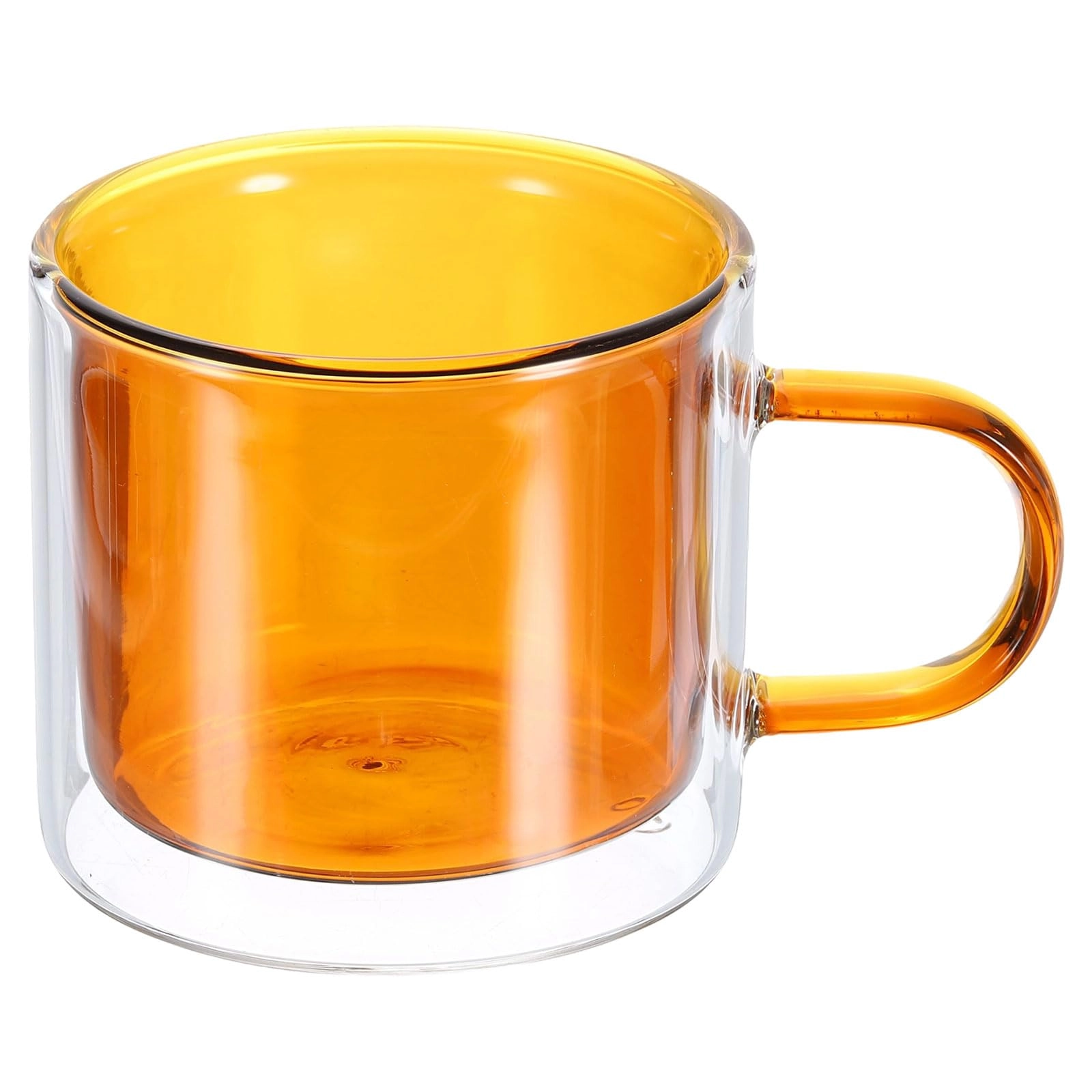 SourcingMap Double Wall Glass Mug - 1 pcs Widened Handles 250 ml