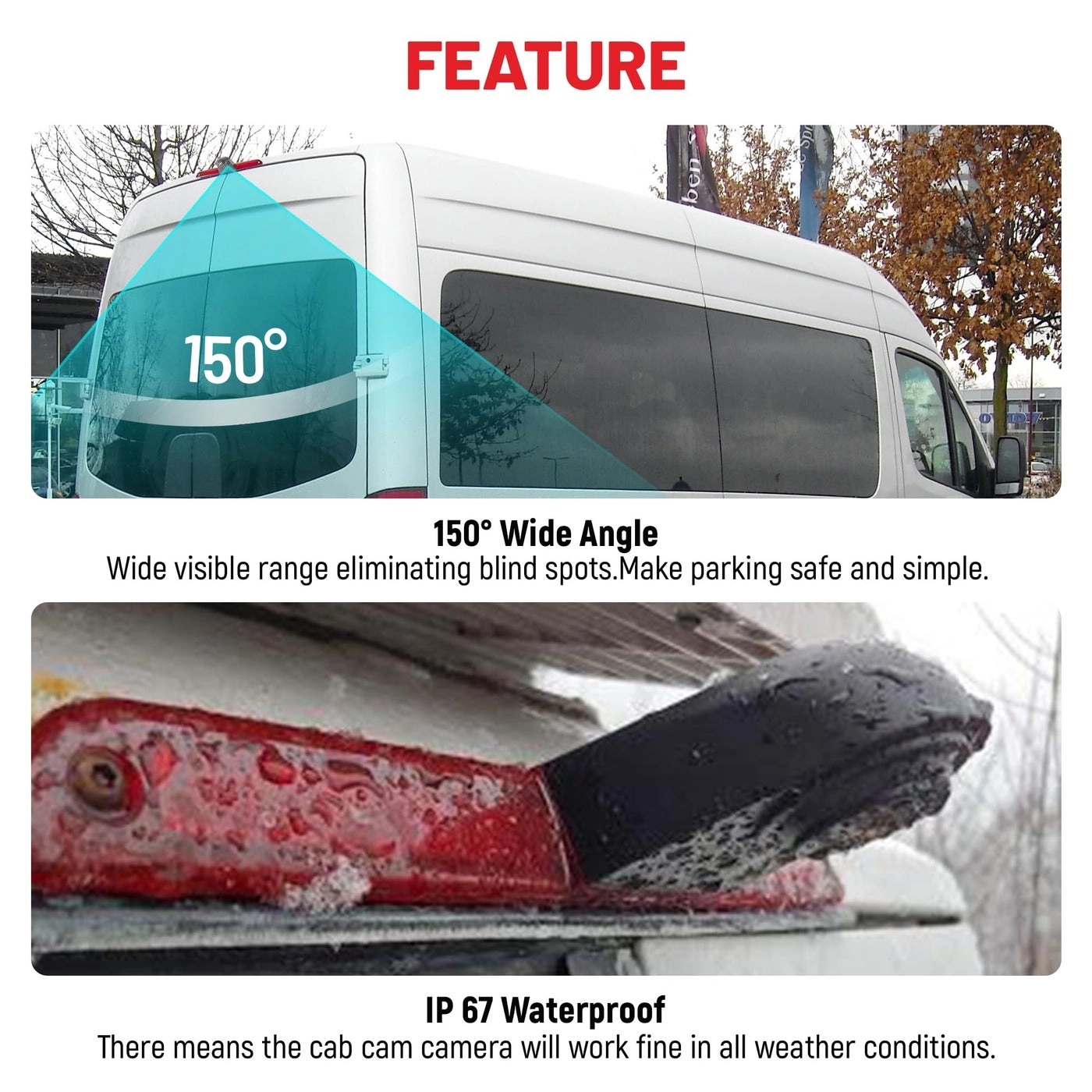 Third High Level Aftermarket Brake Light Cargo Backup Camera - 9 infra-red night vision 4PIN connector