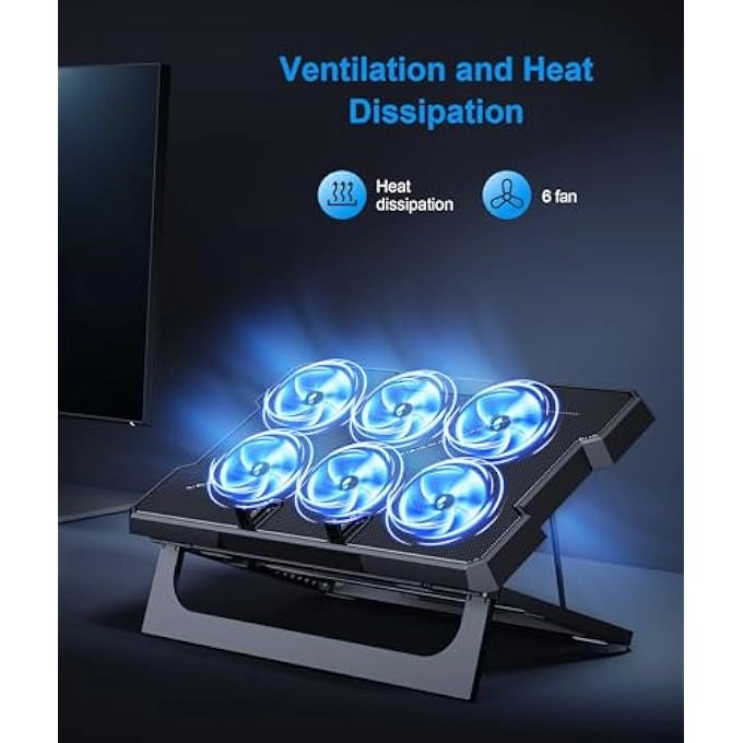LAPTOP COOLING PAD - 12-17 INCH 6 QUIET FANS
