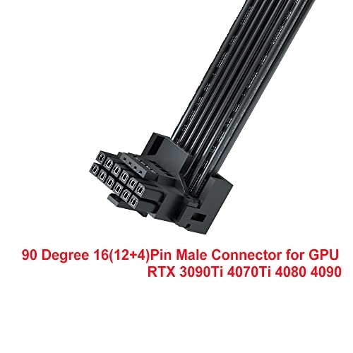 PCI-e 5.0 12VHPWR 16 Pin Right Angle Adapter - 12+4pin 600W