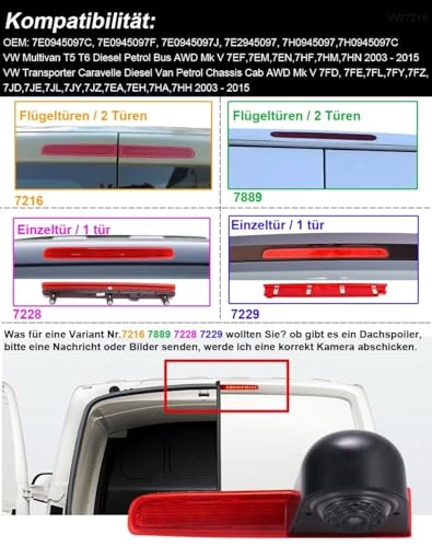 Rear View Camera - Night vision 1280 x 720 pixels