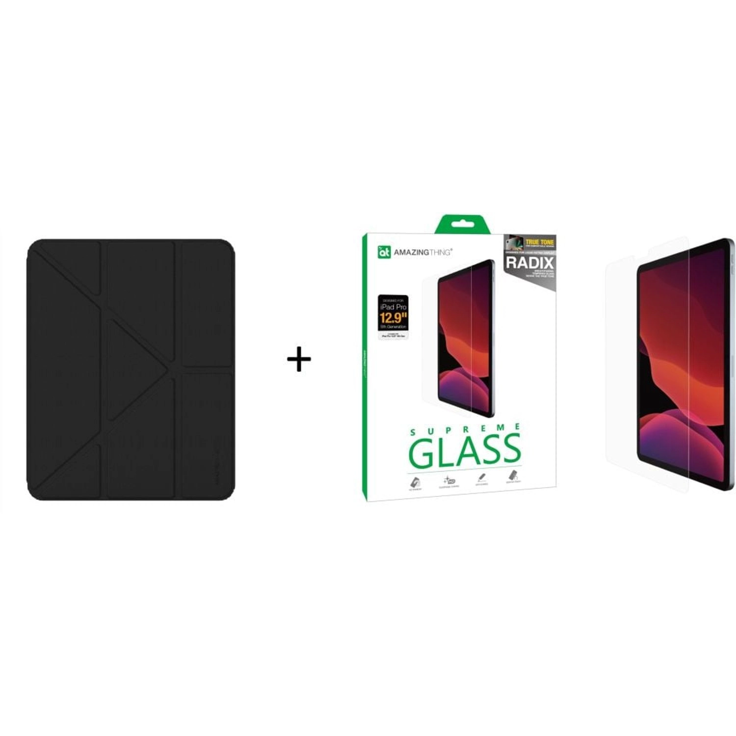 AMAZINGthing Folio Case with Screen Protector for iPad Pro 12.9-inch (2020)