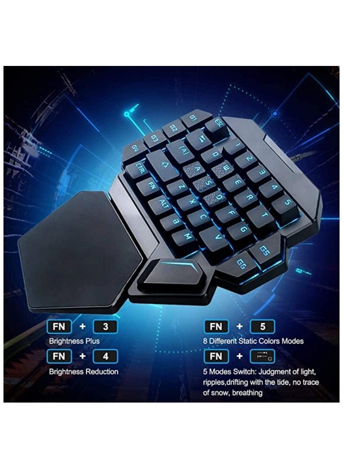 One-Handed RGB Mechanical Keyboard - Wired