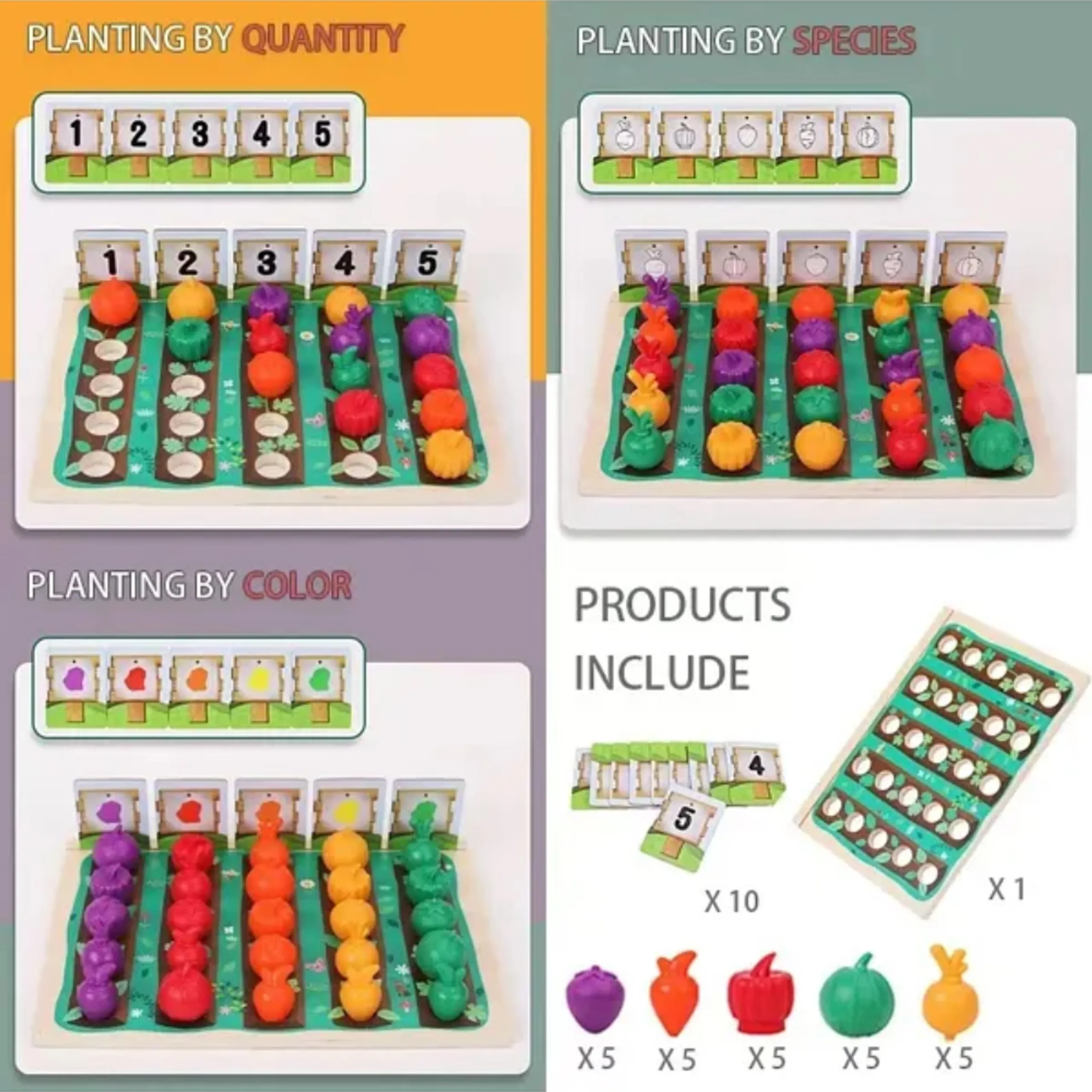 Wooden Vegetable Farming Toy - Suitable for 3 years & above