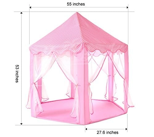 Princess Castle Tent - 52 inches x 48 inches x 52 inches Pink
