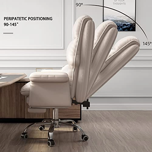 Desk Chair - PU Leather Brown High Back