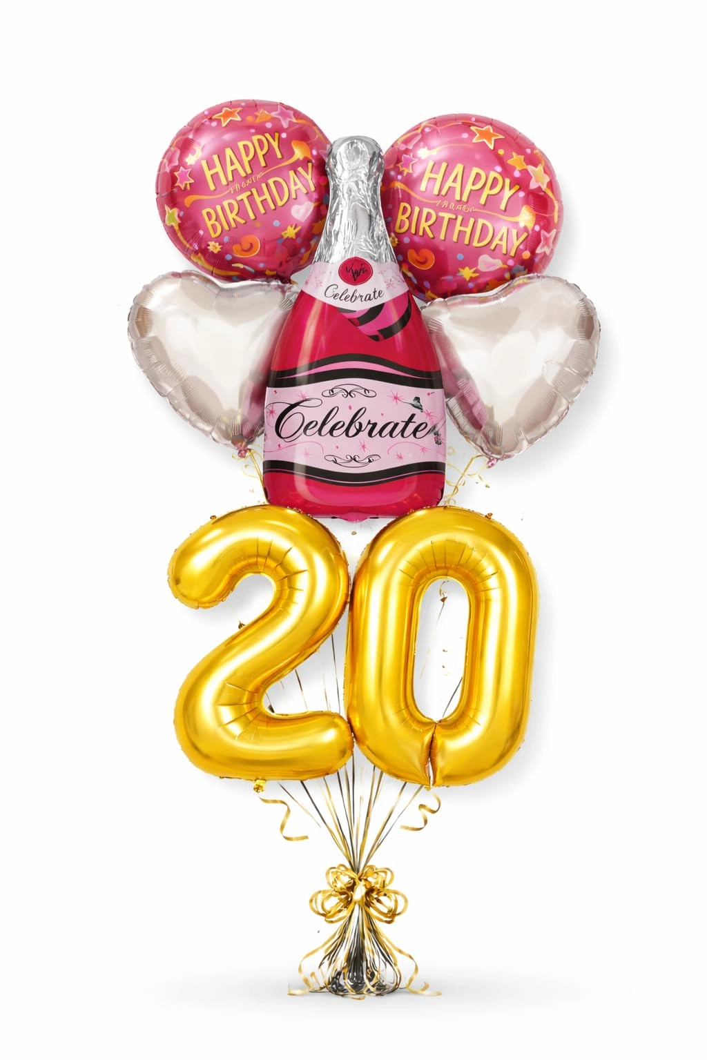 Number 20 Birthday Balloons Set - 6 Count