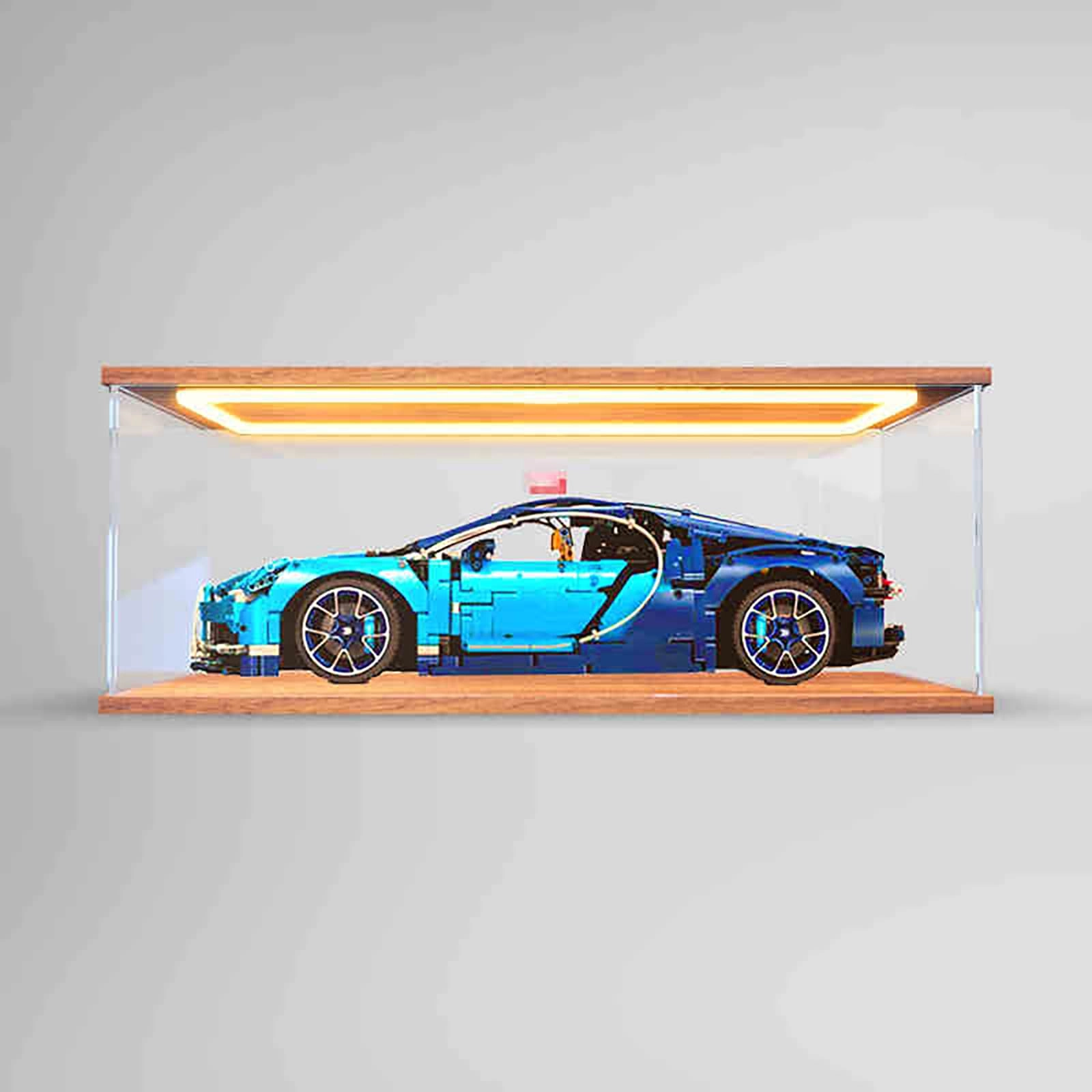 Display Case - 60x30x20cm Acrylic Golden Oak Backlight