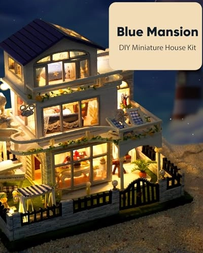 Miniature House Kit - Blue Mansion