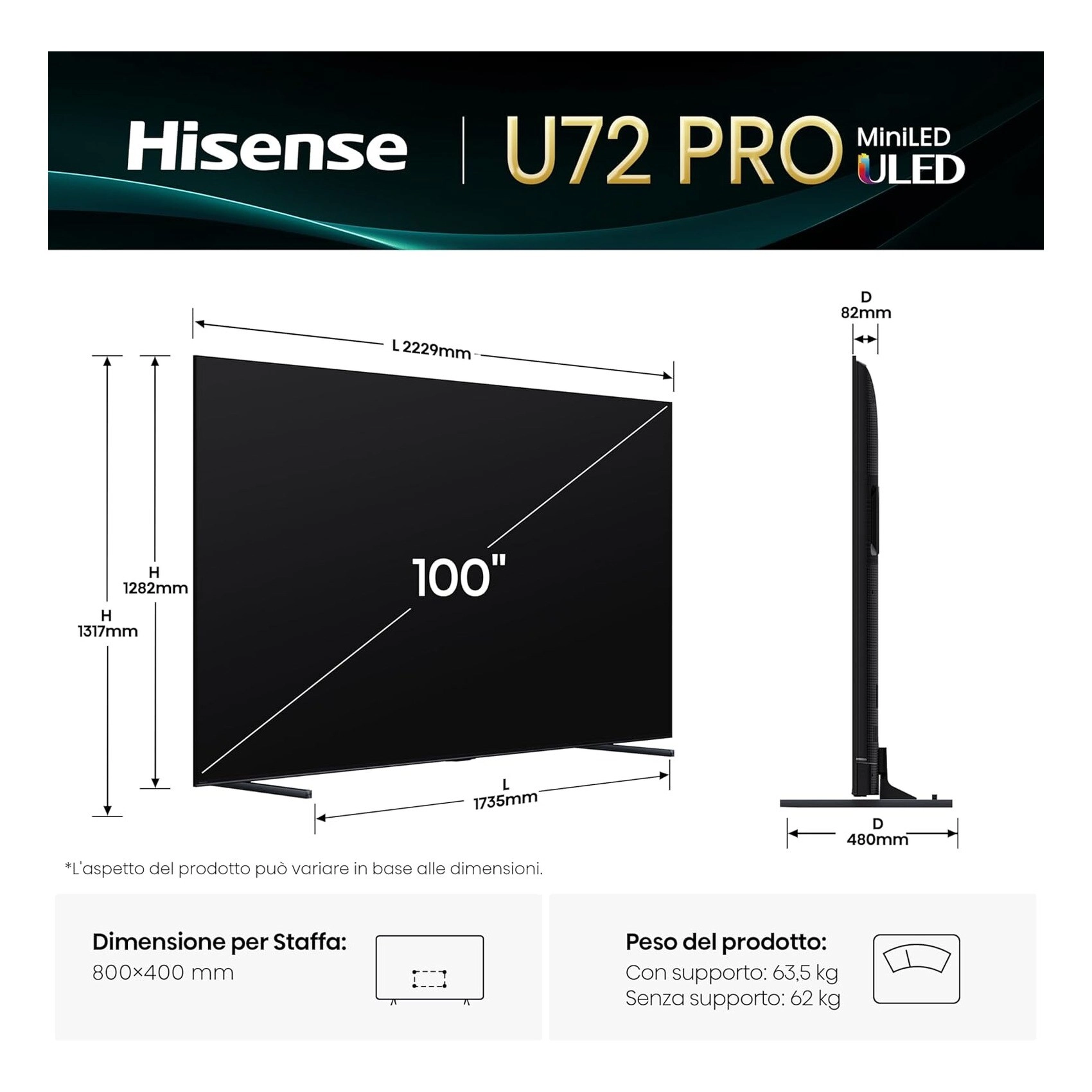 100U7Q PRO - 100 Inch