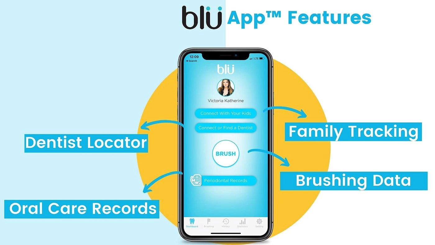 Smart Bluetooth Enabled Kids Toothbrush - Live Tracking App Wireless Rechargeable