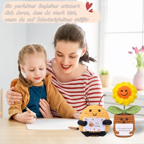 Pocket Hug Bee 8.5 cm + Sunflowers Lucky Charm 15 cm