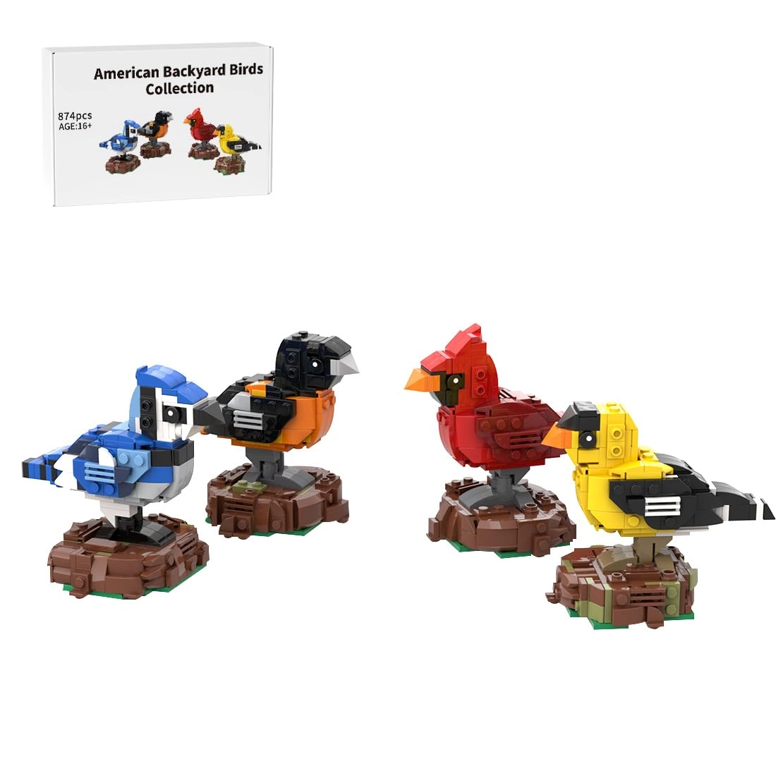 WOWOBONTOY MOC-155504 - American Backyard Birds 874pcs